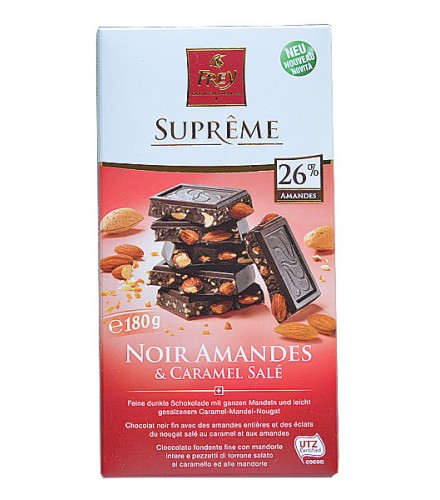 Chocolate negro, almendras y caramelo Salado 180g