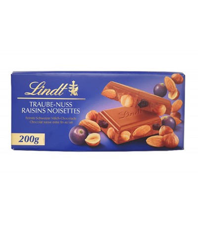Barre Chocolat noir Lindt EXCELLENCE avec canneberges et noix, 100g